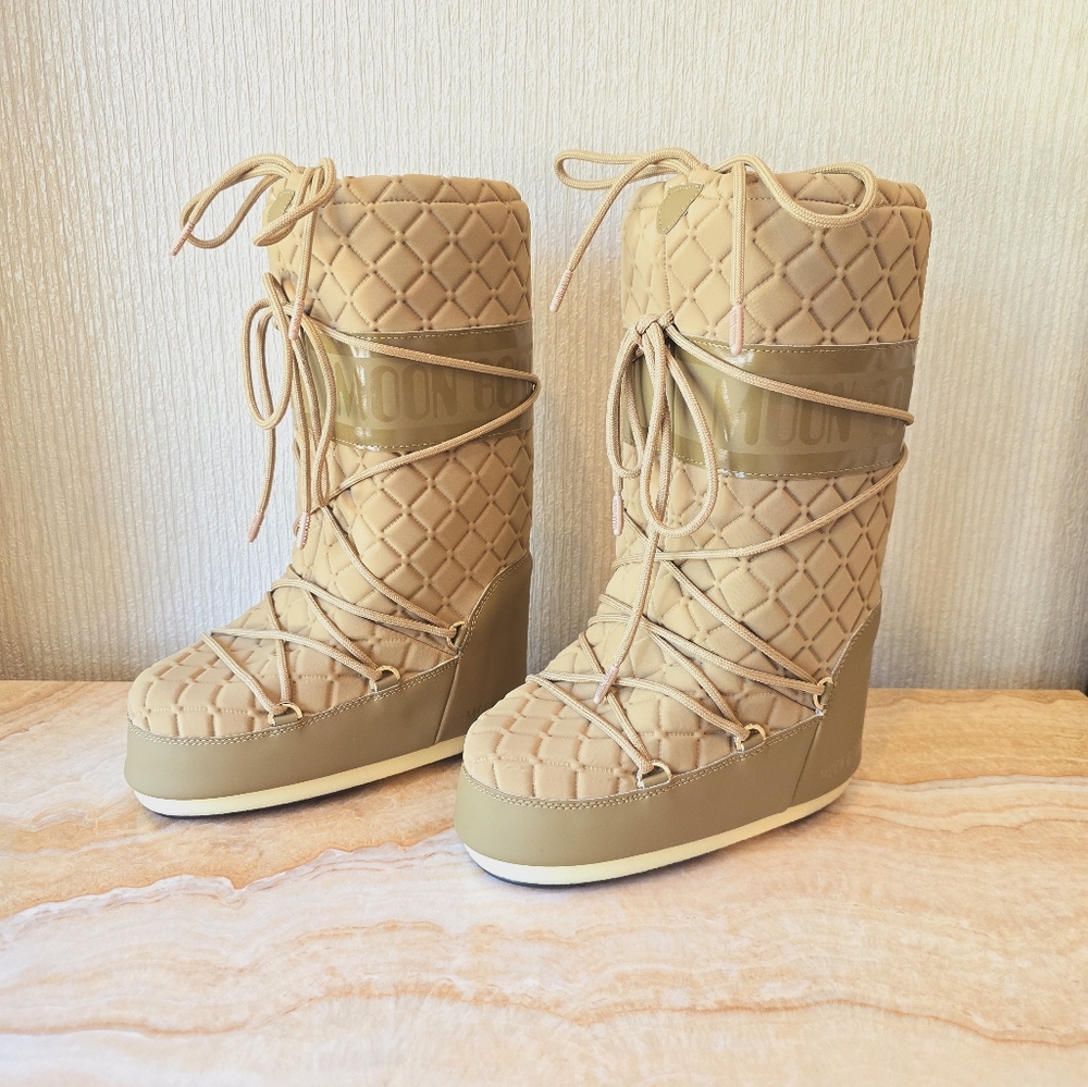 Moon Boot Icon Quilt Boot Caramel Tall - Picture 10 of 17